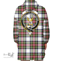 Scottish Stewart Dress Modern Clan Tartan Oversized Blanket Hoodie - Crest Scottish Plaid Tartan Plaid