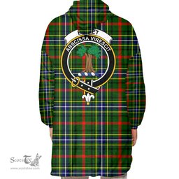 Scottish Bisset Clan Tartan Oversized Blanket Hoodie - Crest Scottish Plaid Tartan Plaid