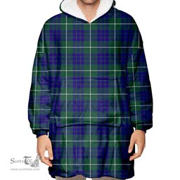 Scottish Hamilton Hunting Modern Clan Tartan Oversized Blanket Hoodie - Classic Scottish Plaid Tartan Plaid