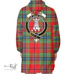 Scottish MacLean of Duart Modern Clan Tartan Oversized Blanket Hoodie - Crest Scottish Plaid Tartan Plaid