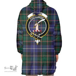 Scottish MacRae Hunting Modern Clan Tartan Oversized Blanket Hoodie - Crest Scottish Plaid Tartan Plaid