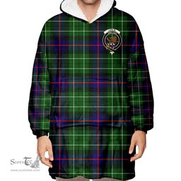 Scottish Leslie Hunting Ancient Clan Tartan Oversized Blanket Hoodie - Crest Scottish Plaid Tartan Plaid