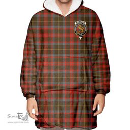 Scottish MacKintosh Hunting Weathered Clan Tartan Oversized Blanket Hoodie - Crest Scottish Plaid Tartan Plaid