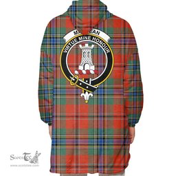 Scottish MacLean of Duart Ancient Clan Tartan Oversized Blanket Hoodie - Crest Scottish Plaid Tartan Plaid