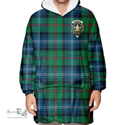 Scottish Urquhart Ancient Clan Tartan Oversized Blanket Hoodie - Crest Scottish Plaid Tartan Plaid