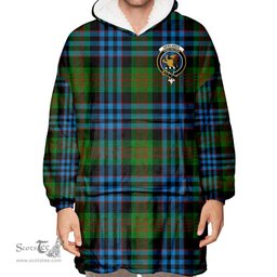 Scottish Newlands of Lauriston Clan Tartan Oversized Blanket Hoodie - Crest Scottish Plaid Tartan Plaid