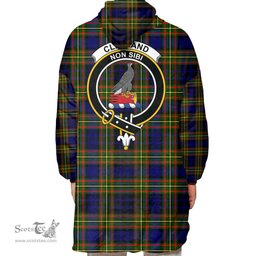 Scottish Clelland Modern Clan Tartan Oversized Blanket Hoodie - Crest Scottish Plaid Tartan Plaid