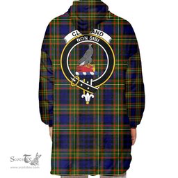 Scottish Clelland Modern Clan Tartan Oversized Blanket Hoodie - Crest Scottish Plaid Tartan Plaid