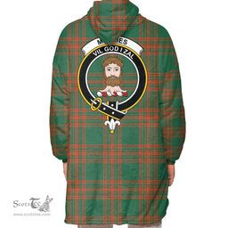 Scottish Menzies Green Ancient Clan Tartan Oversized Blanket Hoodie - Crest Scottish Plaid Tartan Plaid