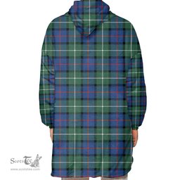 Scottish Davidson of Tulloch Clan Tartan Oversized Blanket Hoodie - Classic Scottish Plaid Tartan Plaid