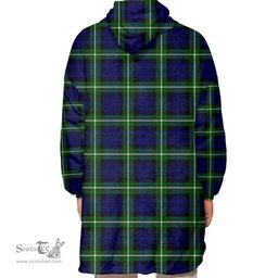Scottish Lamont Modern Clan Tartan Oversized Blanket Hoodie - Classic Scottish Plaid Tartan Plaid