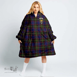 Scottish Durie Clan Tartan Oversized Blanket Hoodie - Crest Scottish Plaid Tartan Plaid