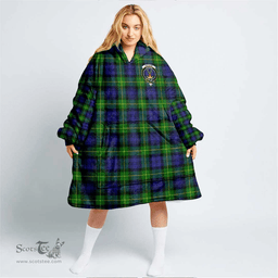 Scottish Gordon Modern Clan Tartan Oversized Blanket Hoodie - Crest Scottish Plaid Tartan Plaid