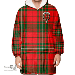 Scottish MacAulay Modern Clan Tartan Oversized Blanket Hoodie - Crest Scottish Plaid Tartan Plaid