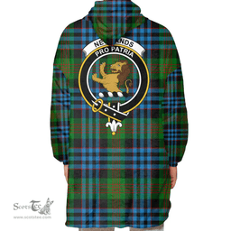 Scottish Newlands of Lauriston Clan Tartan Oversized Blanket Hoodie - Crest Scottish Plaid Tartan Plaid