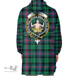 Scottish Urquhart Broad Red Ancient Clan Tartan Oversized Blanket Hoodie - Crest Scottish Plaid Tartan Plaid