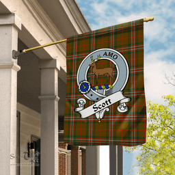 Garden Flag Scott Brown Modern Clan Badge Tartan Flag Scottish Tartan House Flag - Scotstee Shop