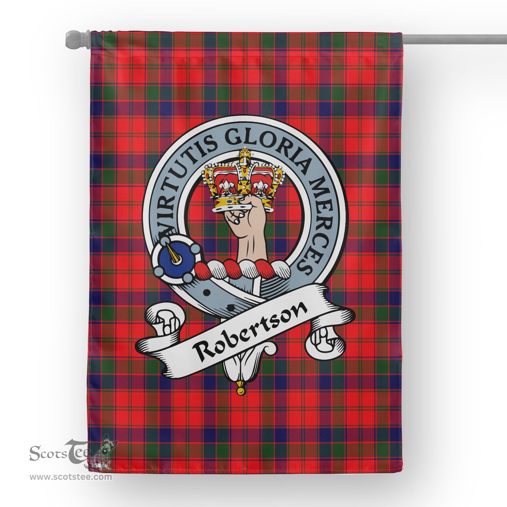 Garden Flag Robertson Weathered Clan Badge Tartan Flag Scottish Tartan House Flag - Scotstee Shop