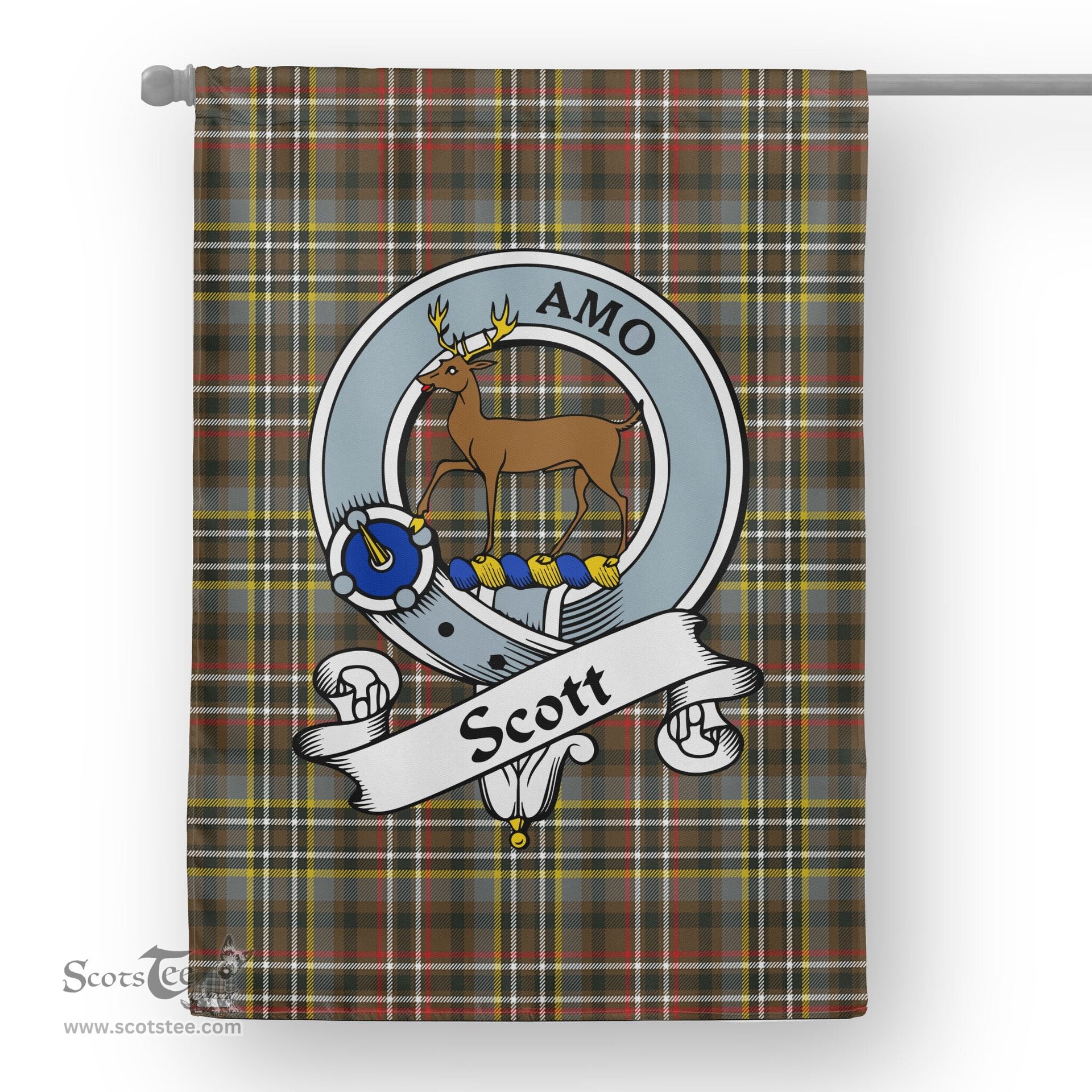 Garden Flag Scott Green Weathered Clan Badge Tartan Flag Scottish Tartan House Flag - Scotstee Shop
