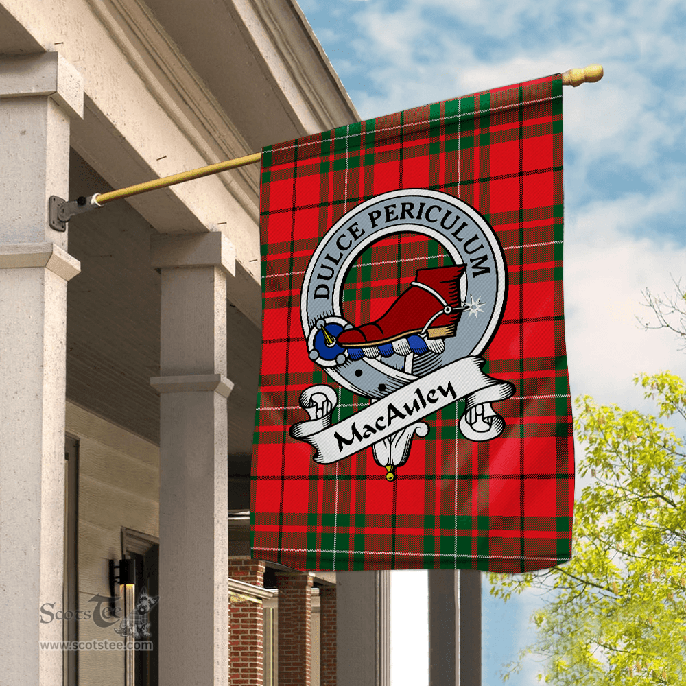 Garden Flag MacAulay Modern Clan Badge Tartan Flag Scottish Tartan House Flag,buffalo plaid garden flag,irish family crest flags,ns tartan flags,scottish clan flags,scottish clan flags uk,Scottish Tartan House Flag,Tartan Clan Flag,tartan day flag,Tartan Garden Flag