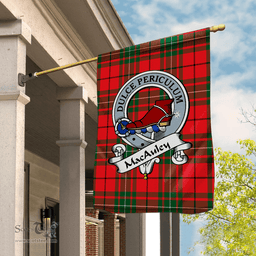 Garden Flag MacAulay Modern Clan Badge Tartan Flag Scottish Tartan House Flag,buffalo plaid garden flag,irish family crest flags,ns tartan flags,scottish clan flags,scottish clan flags uk,Scottish Tartan House Flag,Tartan Clan Flag,tartan day flag,Tartan Garden Flag
