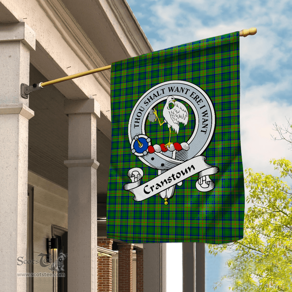 Garden Flag Cranstoun Clan Badge Tartan Flag Scottish Tartan House Flag,buffalo plaid garden flag,irish family crest flags,ns tartan flags,scottish clan flags,scottish clan flags uk,Scottish Tartan House Flag,Tartan Clan Flag,tartan day flag,Tartan Garden Flag