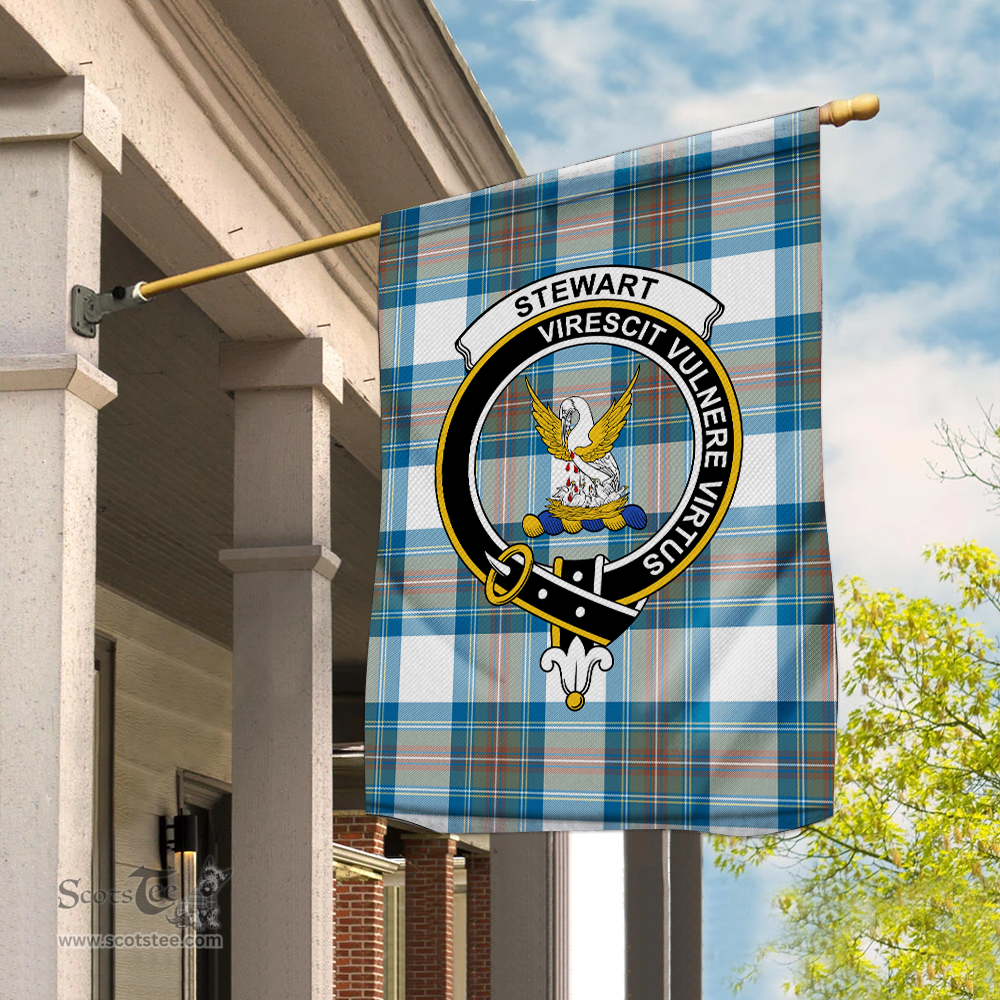 Stewart Tartan Garden Flag Stewart High Stewards Muted Blue Tartan Flag Clan Badge Tartan House Flag Stewart Flag