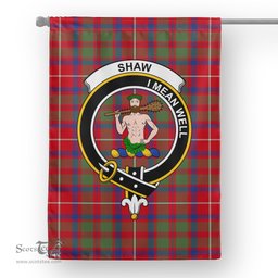 Garden Flag Shaw Of Sauchie Red Modern Tartan Flag Clan Badge Tartan House Flag