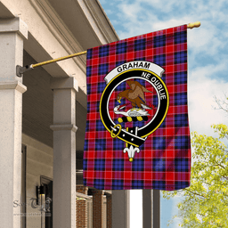 Garden Flag Graham Of Menteith Red Tartan Flag Clan Badge Tartan House Flag