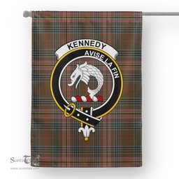 Scotstee Shop Kennedy Weathered Tartan Flag Clan Badge Tartan House Flag