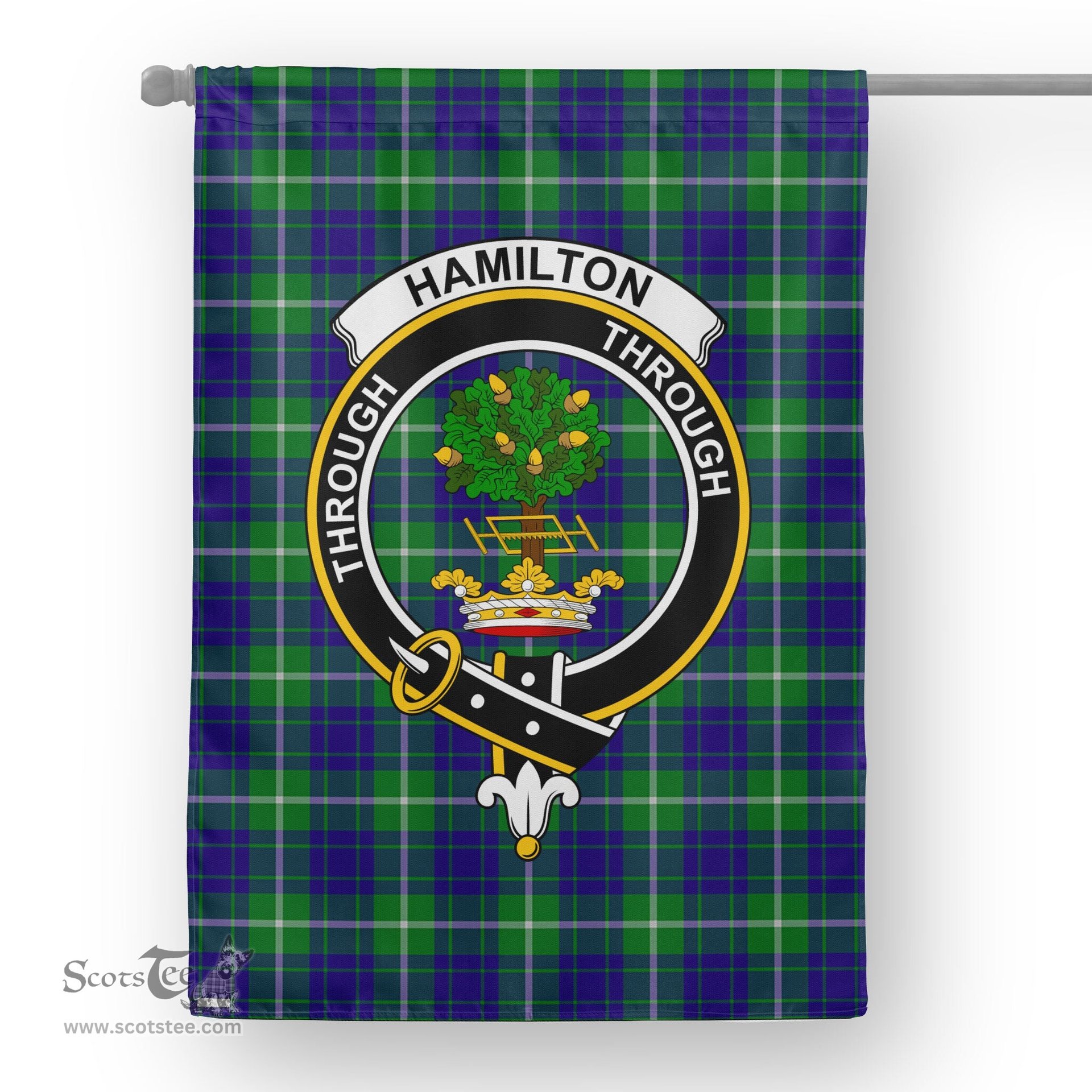 Hamilton Flag Garden Flag Hamilton Hunting Tartan Flag Clan Badge Tartan House Flag