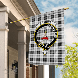 Garden Flag Erskine Black And White Tartan Flag Clan Badge Tartan House Flag