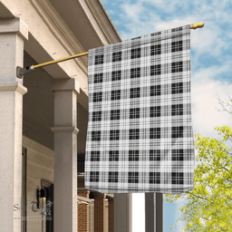 Garden Flag Erskine Black And White Tartan Flag Tartan House Flag, Tartan Garden Flag, Tartan Flag, Plaid Flag, Christmas Plaid Flag