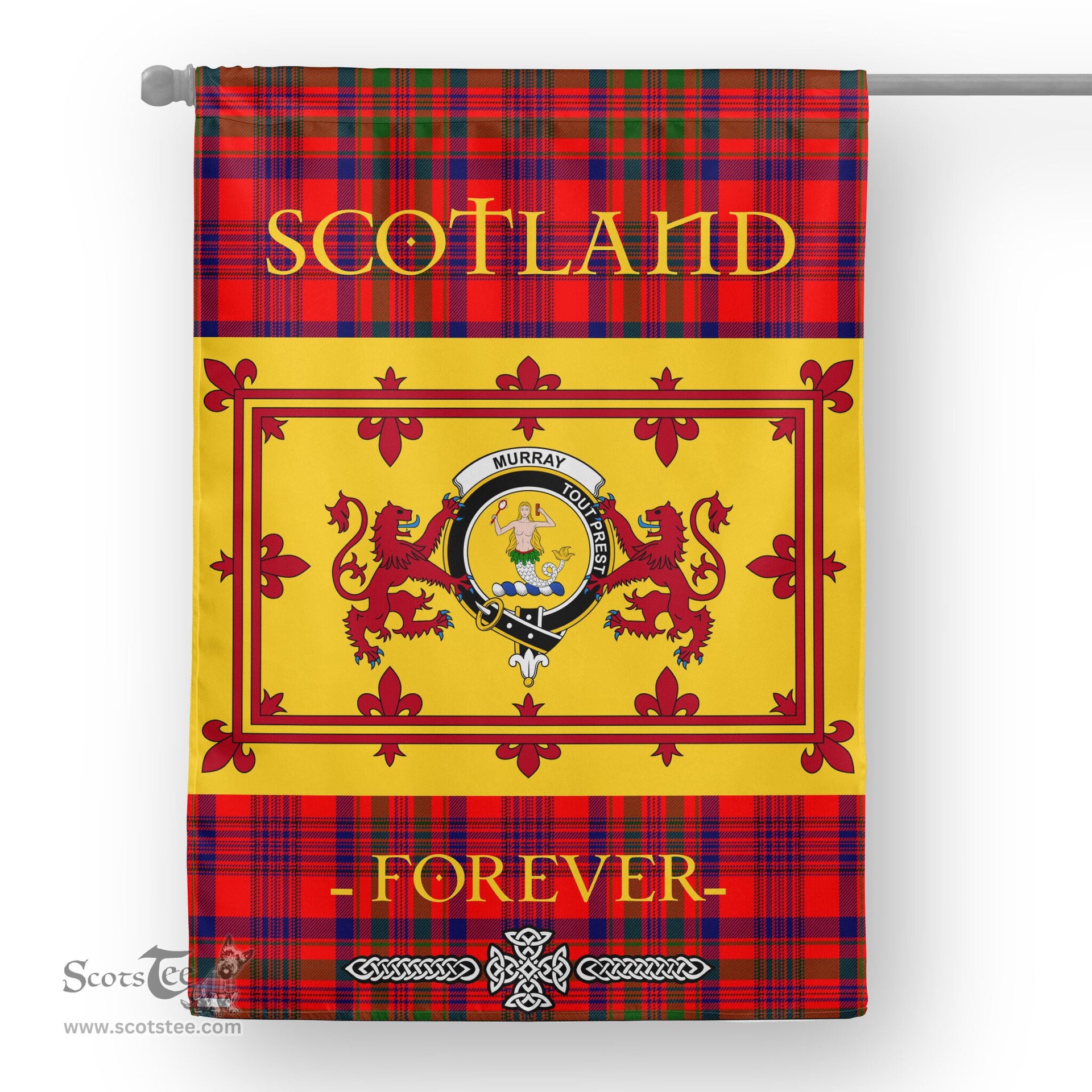 Scotstee Tartan House Flag Murray of Dysart Tartan Garden Flag - The Lion Rampant Scotland, Tartan Garden Flag, Tartan House Flag, Tartan Flag, Crest Garden Flag, Garden Flag, Ireland Garden Flag, Family Crest, Custom Flag, Custom Garden Flag, Ireland Custom Flag, Clan Tartan Flags