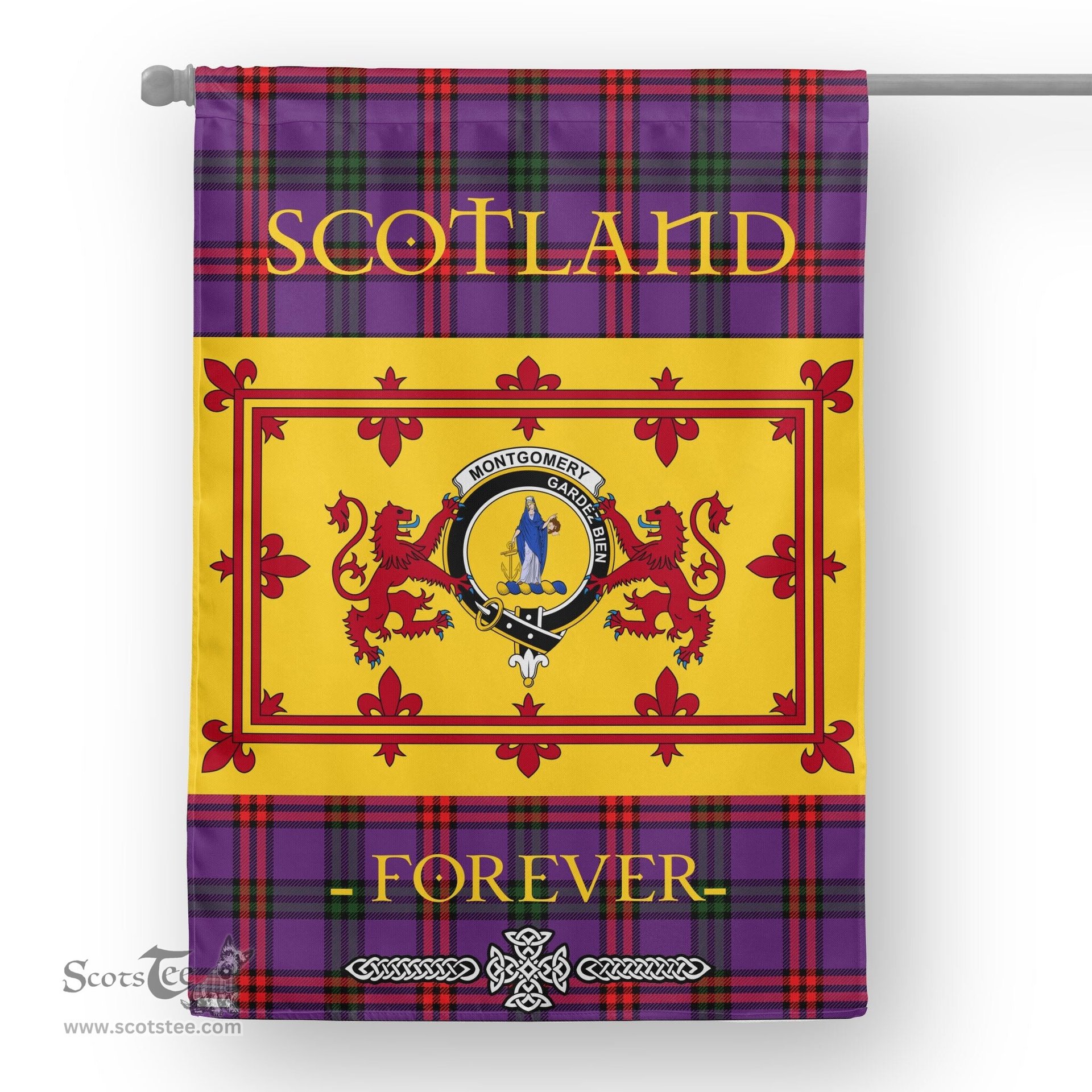 Scotstee Tartan House Flag Montgomery Tartan Garden Flag - The Lion Rampant Scotland, Tartan Garden Flag, Tartan House Flag, Tartan Flag, Crest Garden Flag, Garden Flag, Ireland Garden Flag, Family Crest, Custom Flag, Custom Garden Flag, Ireland Custom Flag, Clan Tartan Flags