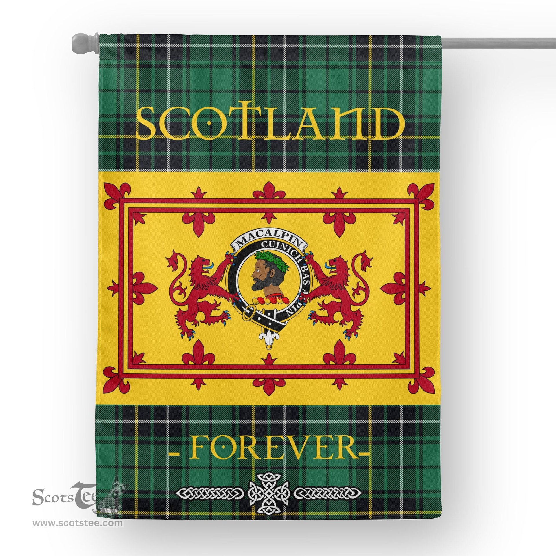 Scotstee Tartan House Flag MacAlpine Tartan Garden Flag - The Lion Rampant Scotland, Tartan Garden Flag, Tartan House Flag, Tartan Flag, Crest Garden Flag, Garden Flag, Ireland Garden Flag, Family Crest, Custom Flag, Custom Garden Flag, Ireland Custom Flag, Clan Tartan Flags