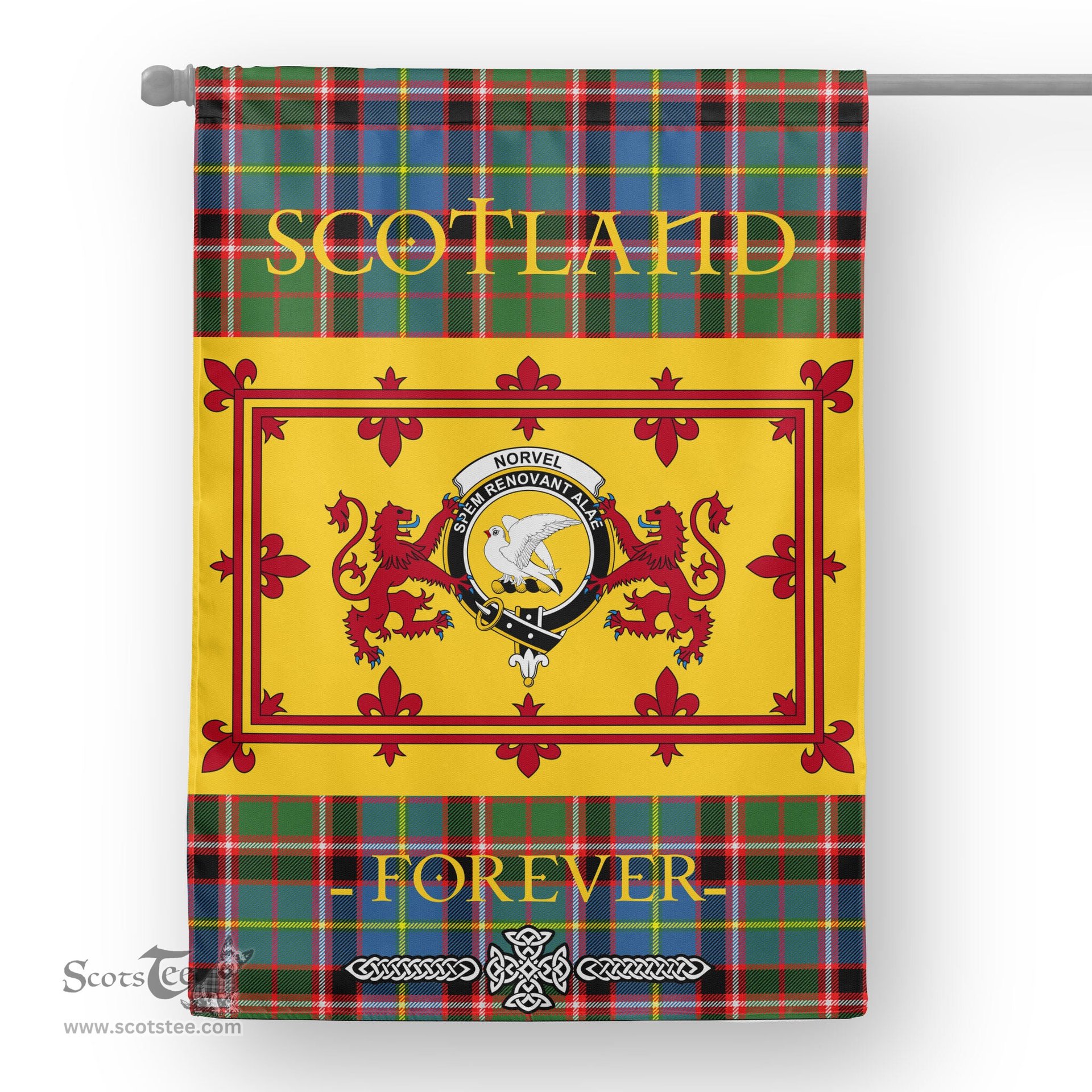Scotstee Tartan House Flag Norvel Tartan Garden Flag - The Lion Rampant Scotland, Tartan Garden Flag, Tartan House Flag, Tartan Flag, Crest Garden Flag, Garden Flag, Ireland Garden Flag, Family Crest, Custom Flag, Custom Garden Flag, Ireland Custom Flag, Clan Tartan Flags