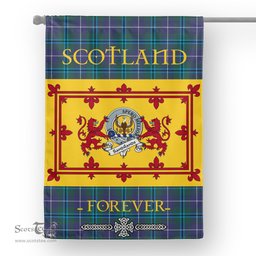 Scotstee Tartan House Flag Sandilands Clan Badge Tartan Garden Flag - The Lion Rampant Scotland, Tartan Garden Flag, Tartan House Flag, Tartan Flag, Crest Garden Flag, Garden Flag, Ireland Garden Flag, Family Crest, Custom Flag, Custom Garden Flag, Ireland Custom Flag, Clan Tartan Flags