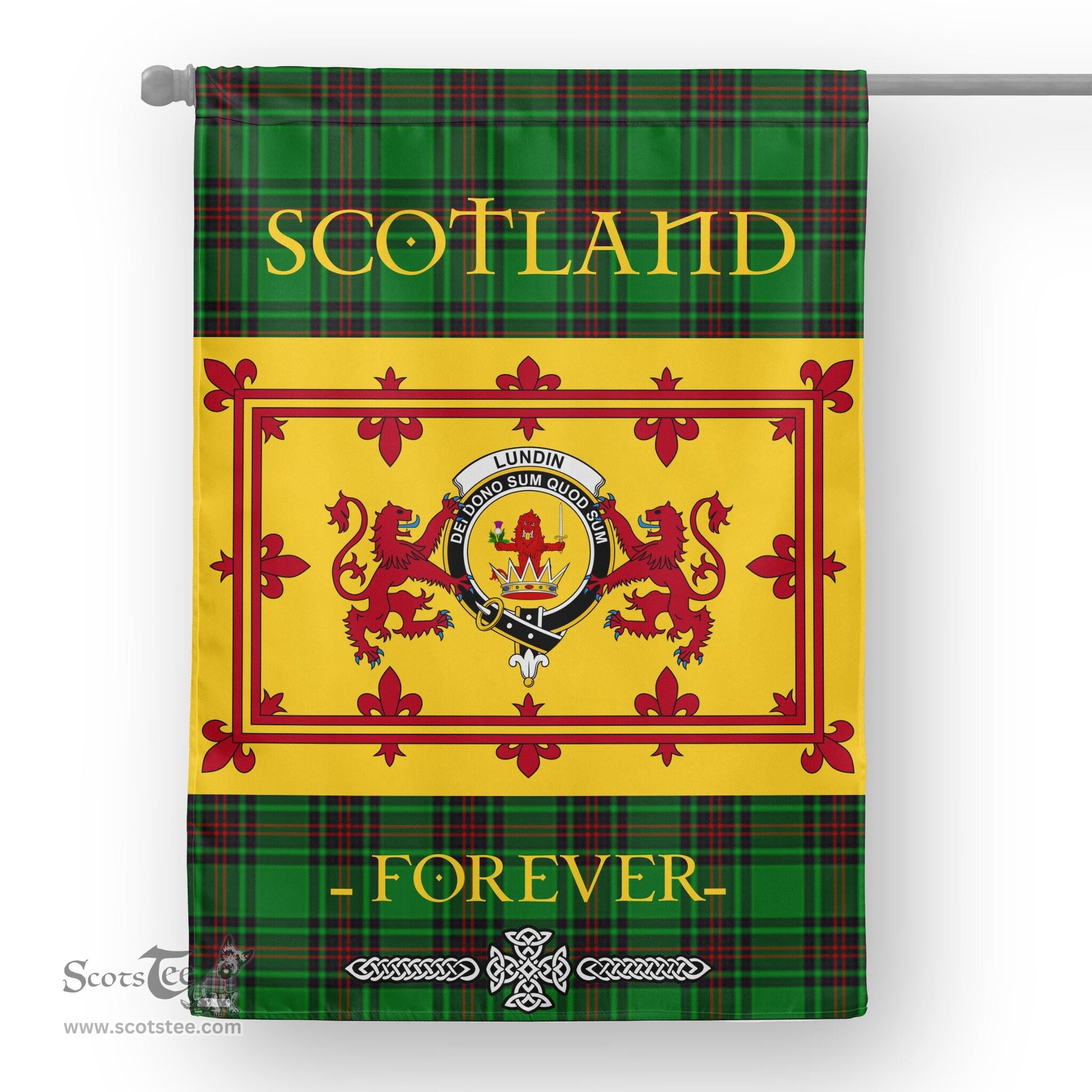 Scotstee Tartan House Flag Lundin Tartan Garden Flag - The Lion Rampant Scotland, Tartan Garden Flag, Tartan House Flag, Tartan Flag, Crest Garden Flag, Garden Flag, Ireland Garden Flag, Family Crest, Custom Flag, Custom Garden Flag, Ireland Custom Flag, Clan Tartan Flags
