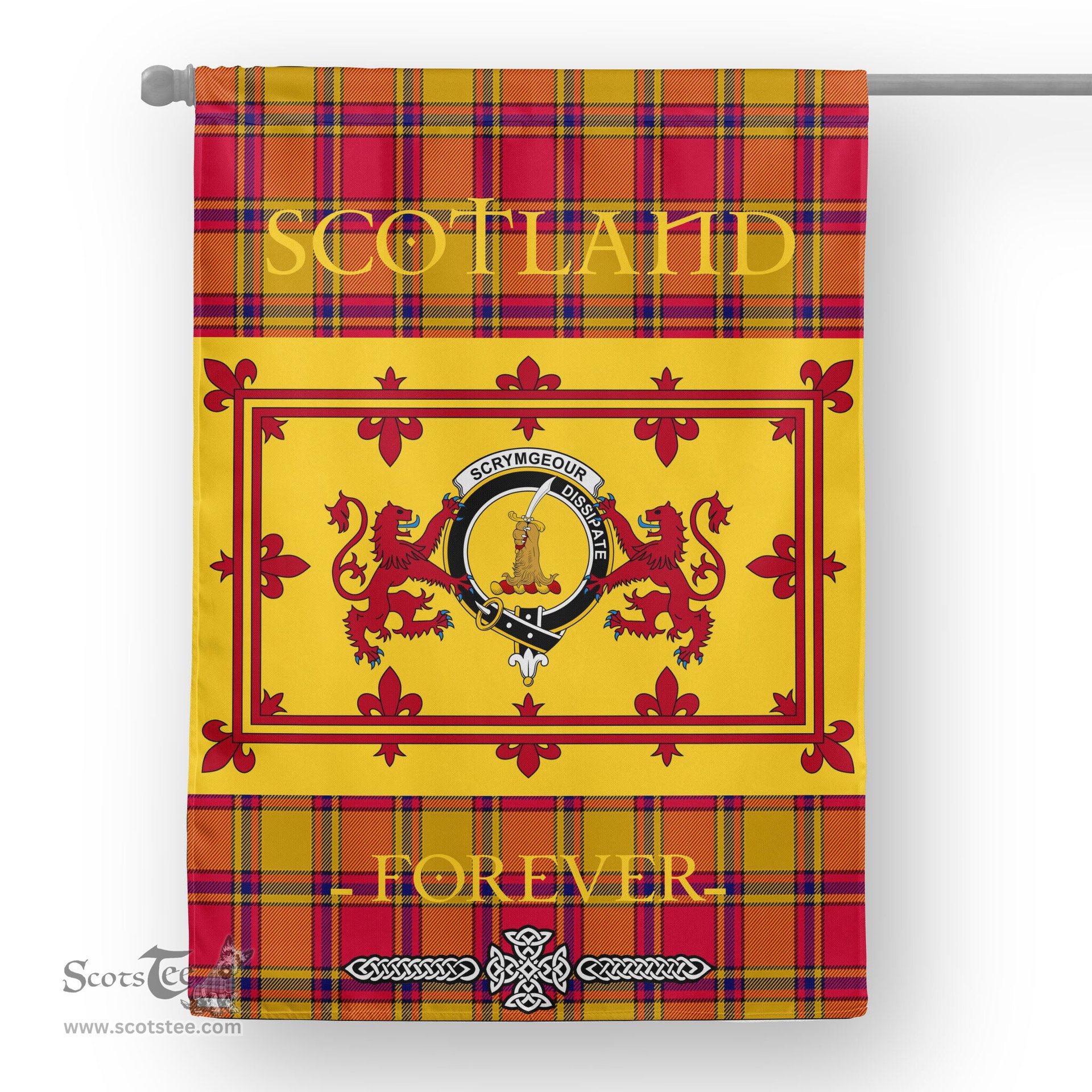 Scotstee Tartan House Flag Scrymgeour Tartan Garden Flag - The Lion Rampant Scotland, Tartan Garden Flag, Tartan House Flag, Tartan Flag, Crest Garden Flag, Garden Flag, Ireland Garden Flag, Family Crest, Custom Flag, Custom Garden Flag, Ireland Custom Flag, Clan Tartan Flags