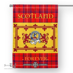 Scotstee Tartan House Flag Rose Clan Badge Tartan Garden Flag - The Lion Rampant Scotland, Tartan Garden Flag, Tartan House Flag, Tartan Flag, Crest Garden Flag, Garden Flag, Ireland Garden Flag, Family Crest, Custom Flag, Custom Garden Flag, Ireland Custom Flag, Clan Tartan Flags