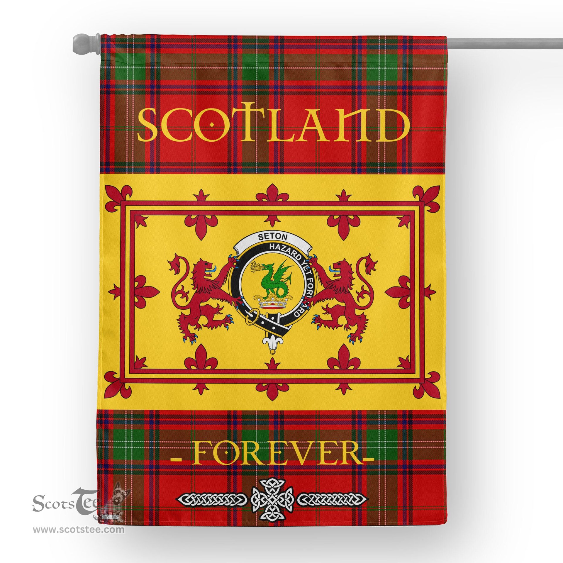 Scotstee Tartan House Flag Seton Tartan Garden Flag - The Lion Rampant Scotland, Tartan Garden Flag, Tartan House Flag, Tartan Flag, Crest Garden Flag, Garden Flag, Ireland Garden Flag, Family Crest, Custom Flag, Custom Garden Flag, Ireland Custom Flag, Clan Tartan Flags