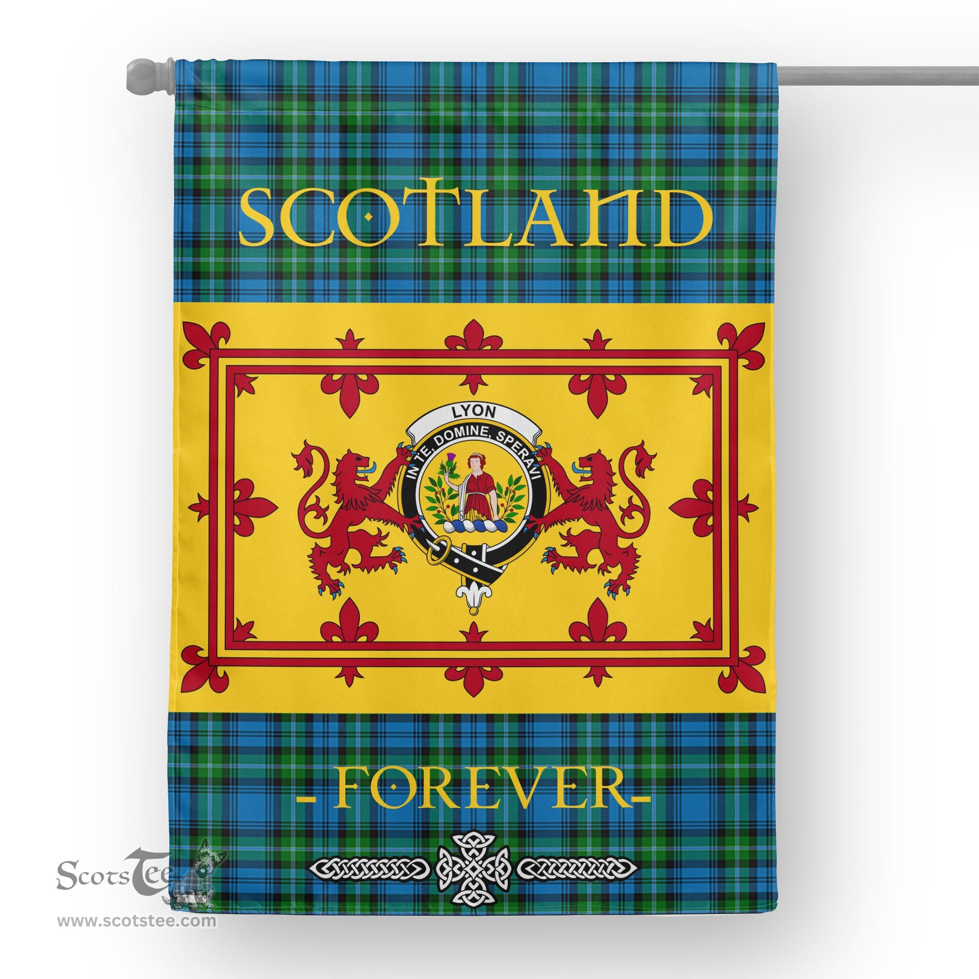 Scotstee Tartan House Flag Lyon Tartan Garden Flag - The Lion Rampant Scotland, Tartan Garden Flag, Tartan House Flag, Tartan Flag, Crest Garden Flag, Garden Flag, Ireland Garden Flag, Family Crest, Custom Flag, Custom Garden Flag, Ireland Custom Flag, Clan Tartan Flags