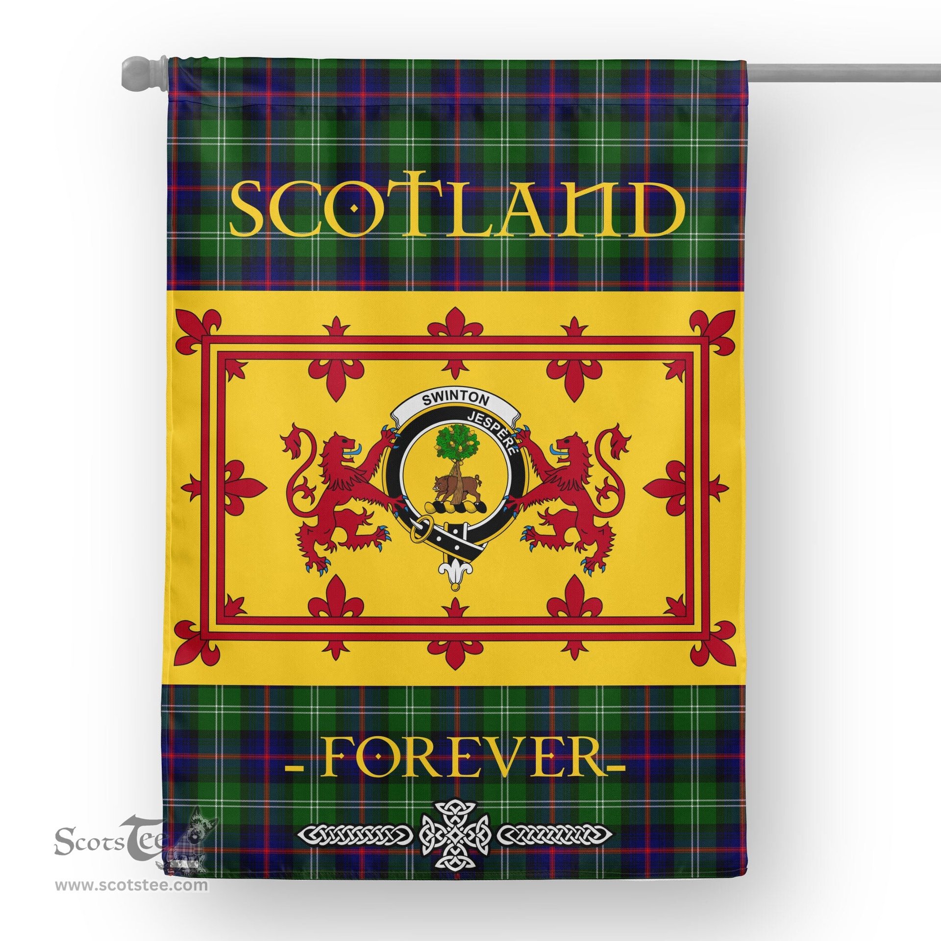 Scotstee Tartan House Flag Swinton Tartan Garden Flag - The Lion Rampant Scotland, Tartan Garden Flag, Tartan House Flag, Tartan Flag, Crest Garden Flag, Garden Flag, Ireland Garden Flag, Family Crest, Custom Flag, Custom Garden Flag, Ireland Custom Flag, Clan Tartan Flags