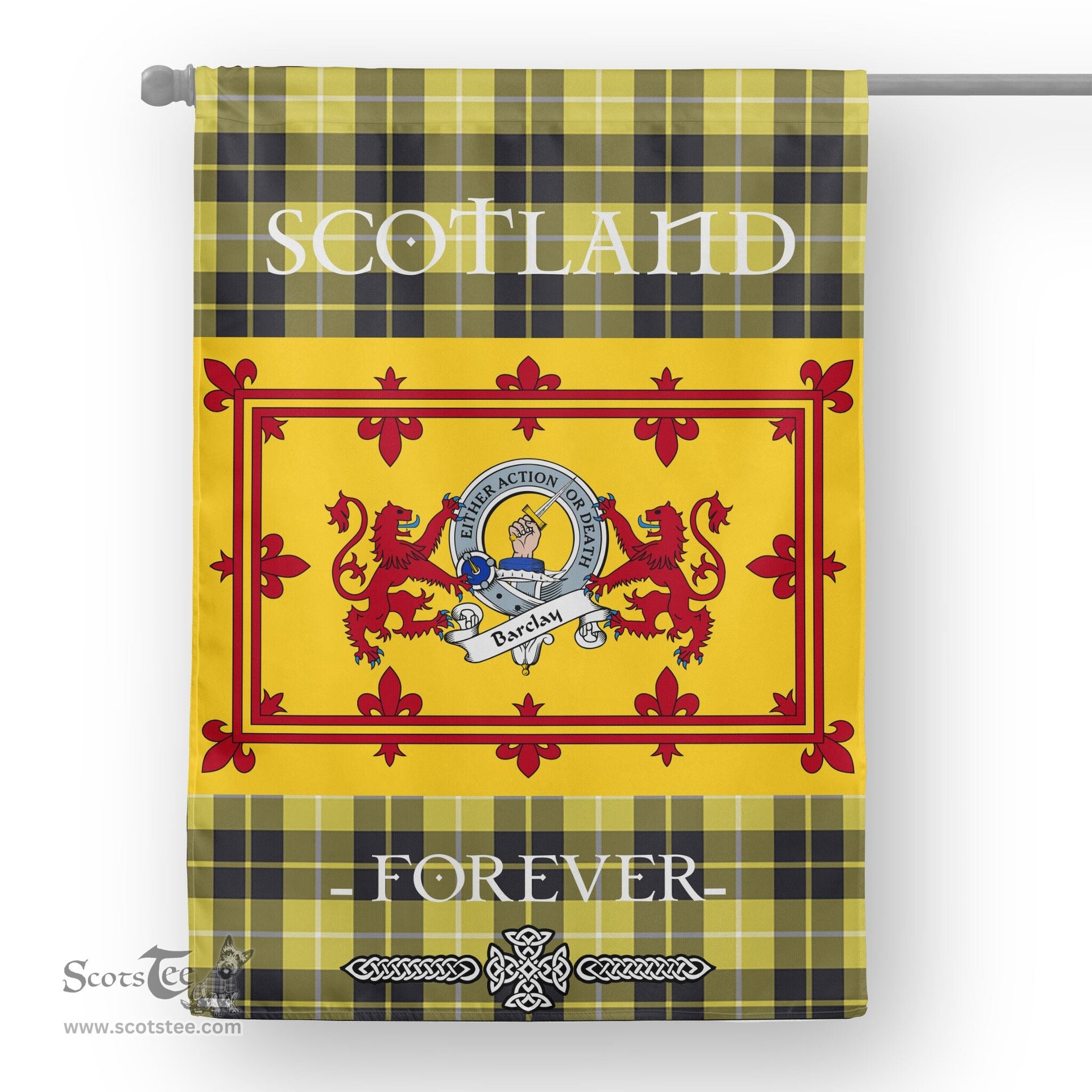 Scotstee Tartan House Flag Barclay Clan Badge Tartan Garden Flag - The Lion Rampant Scotland, Tartan Garden Flag, Tartan House Flag, Tartan Flag, Crest Garden Flag, Garden Flag, Ireland Garden Flag, Family Crest, Custom Flag, Custom Garden Flag, Ireland Custom Flag, Clan Tartan Flags
