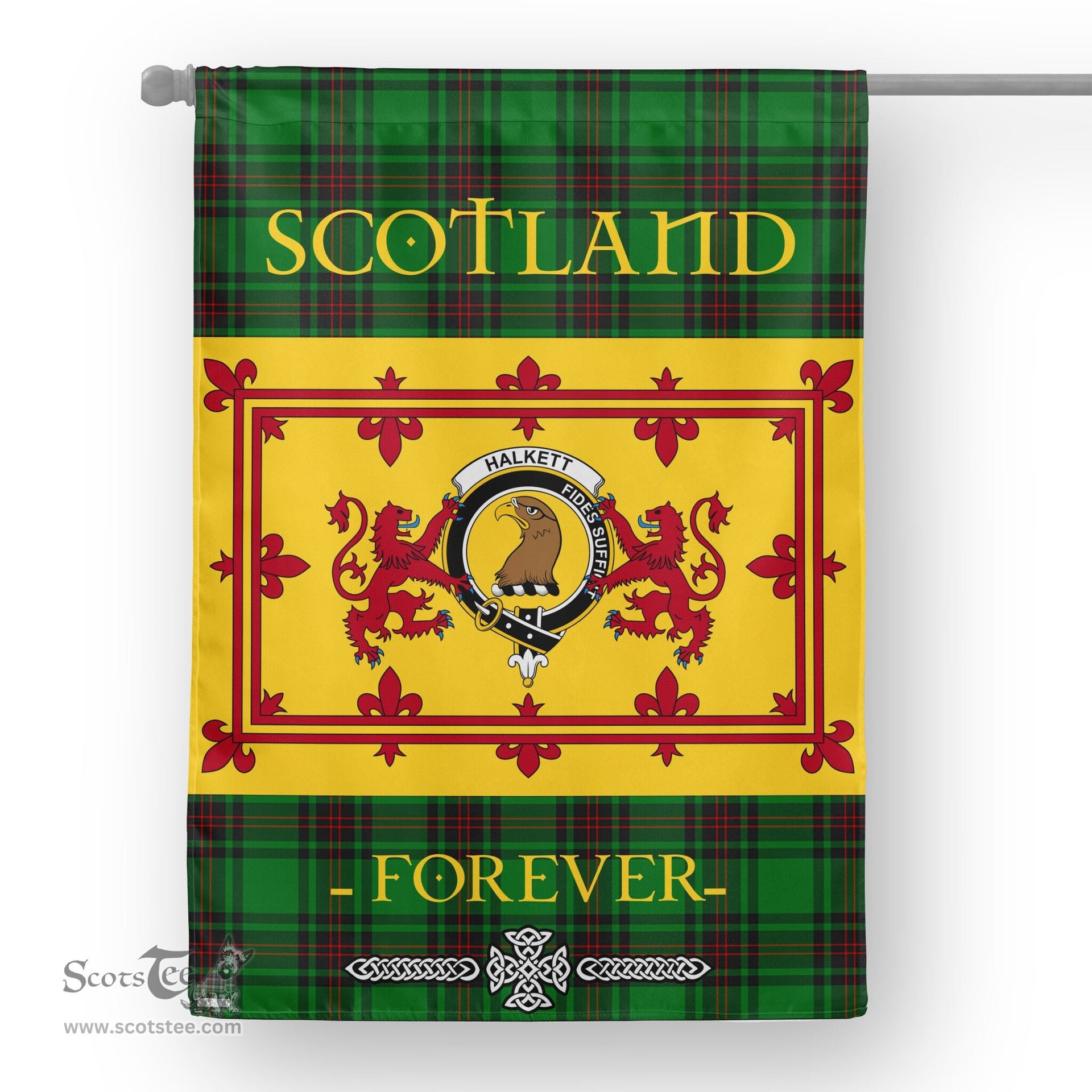 Scotstee Tartan House Flag Halkett Tartan Garden Flag - The Lion Rampant Scotland, Tartan Garden Flag, Tartan House Flag, Tartan Flag, Crest Garden Flag, Garden Flag, Ireland Garden Flag, Family Crest, Custom Flag, Custom Garden Flag, Ireland Custom Flag, Clan Tartan Flags