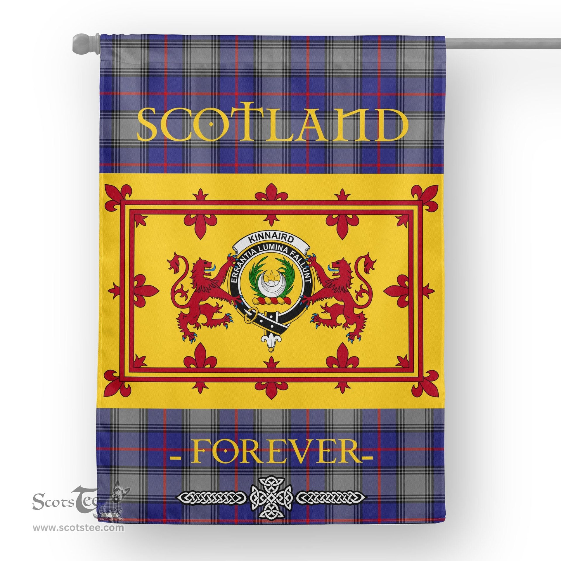 Scotstee Tartan House Flag Kinnaird Tartan Garden Flag - The Lion Rampant Scotland, Tartan Garden Flag, Tartan House Flag, Tartan Flag, Crest Garden Flag, Garden Flag, Ireland Garden Flag, Family Crest, Custom Flag, Custom Garden Flag, Ireland Custom Flag, Clan Tartan Flags
