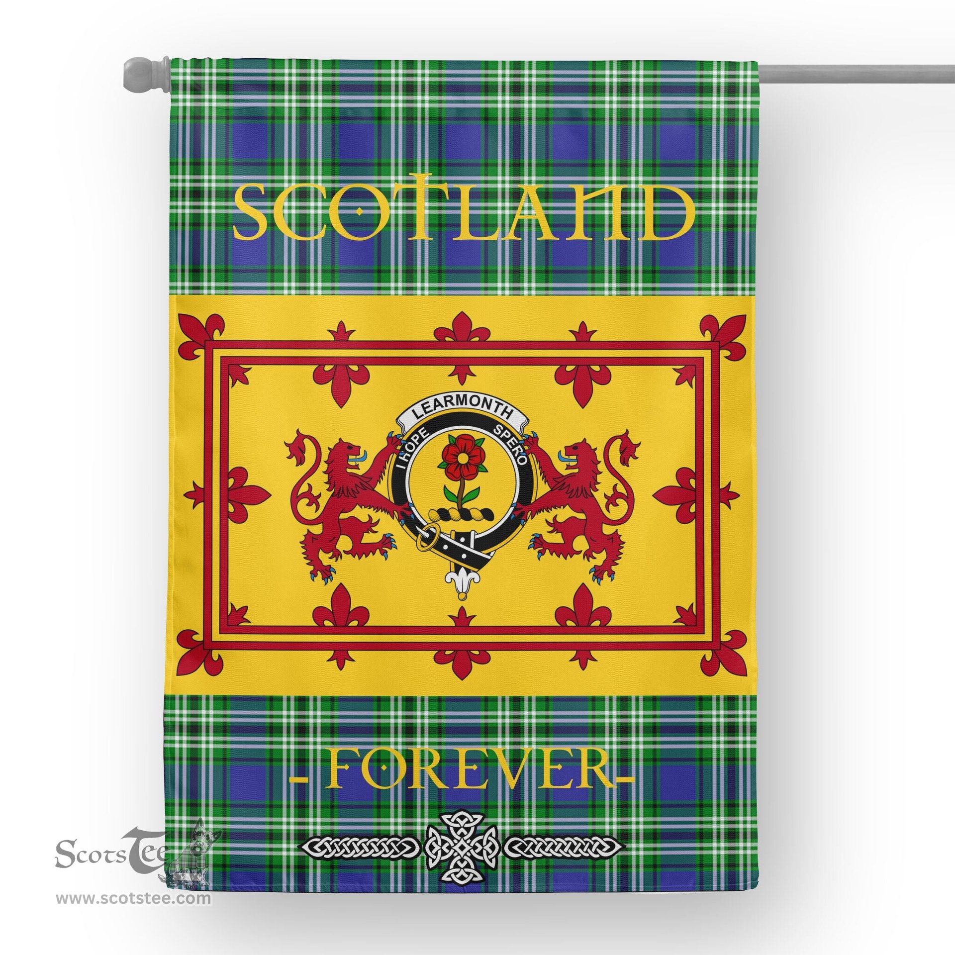 Scotstee Tartan House Flag Learmonth Tartan Garden Flag - The Lion Rampant Scotland, Tartan Garden Flag, Tartan House Flag, Tartan Flag, Crest Garden Flag, Garden Flag, Ireland Garden Flag, Family Crest, Custom Flag, Custom Garden Flag, Ireland Custom Flag, Clan Tartan Flags