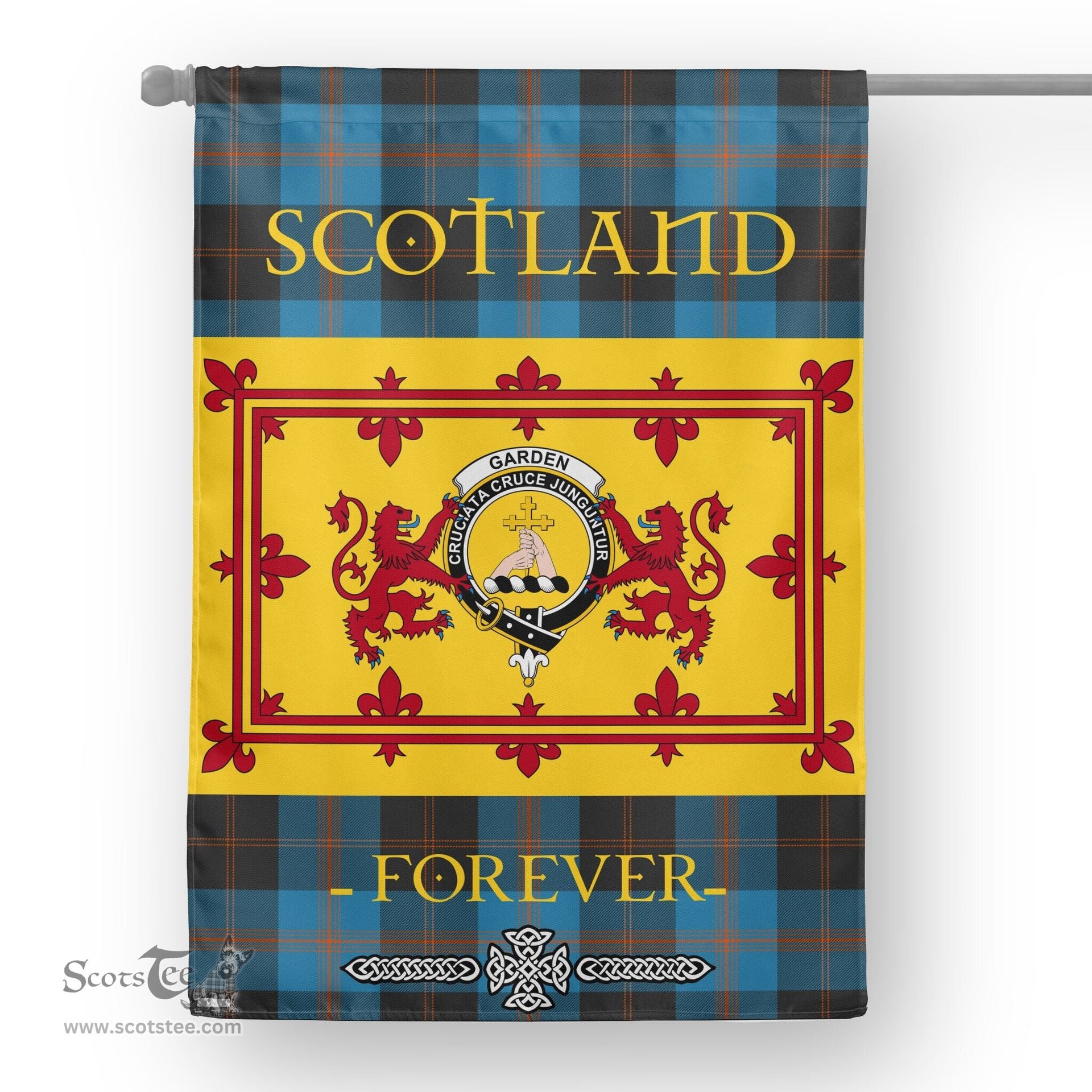 Scotstee Tartan House Flag Garden Tartan Garden Flag - The Lion Rampant Scotland, Tartan Garden Flag, Tartan House Flag, Tartan Flag, Crest Garden Flag, Garden Flag, Ireland Garden Flag, Family Crest, Custom Flag, Custom Garden Flag, Ireland Custom Flag, Clan Tartan Flags