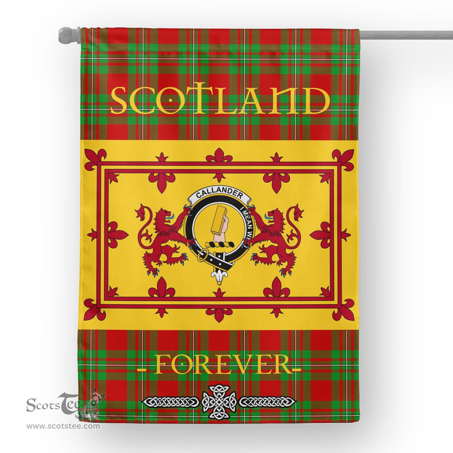 Scotstee Tartan House Flag Callander Tartan Garden Flag - The Lion Rampant Scotland, Tartan Garden Flag, Tartan House Flag, Tartan Flag, Crest Garden Flag, Garden Flag, Ireland Garden Flag, Family Crest, Custom Flag, Custom Garden Flag, Ireland Custom Flag, Clan Tartan Flags